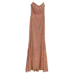Angela & Alison Pink Maxi Prom Dress Long Formal Gown Size 0 Strapless Glinda
